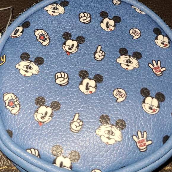 DISNEY MICKEY MOUSE AROUND COIN PURSE MINI BAG POUCH MEASURES APPROXIMATELY 4 I - Picture 2 of 5